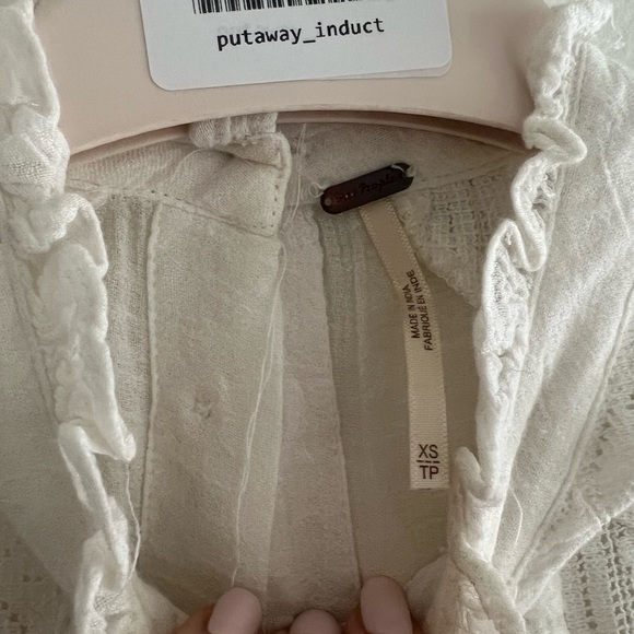 Free People White Floral Blouse - Picture 2 of 4